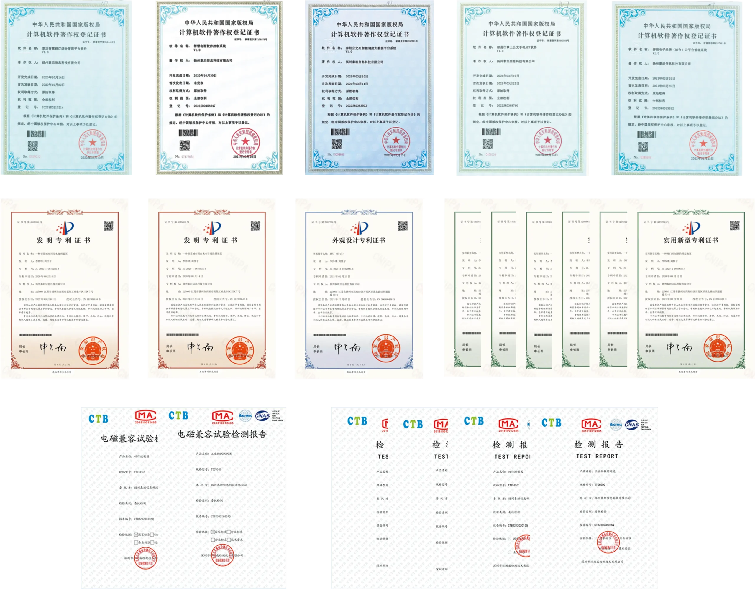 Patents and Test Reports